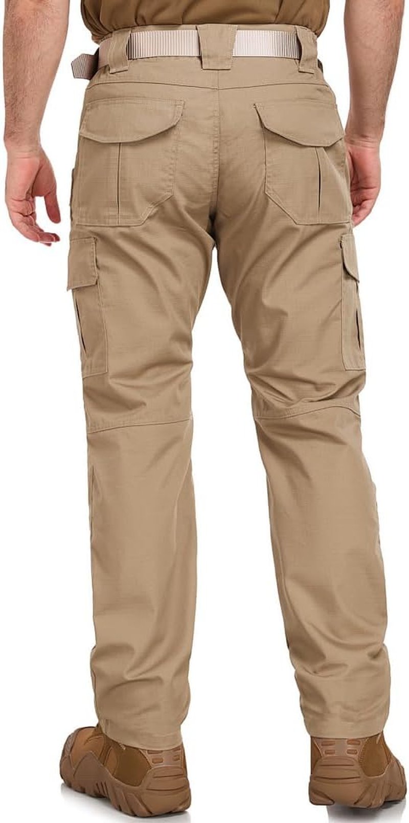 Men's Tactical Cargo Pants - Water Resistant, Breathable, Elastic Waist | 8 Pockets for Outdoor Use