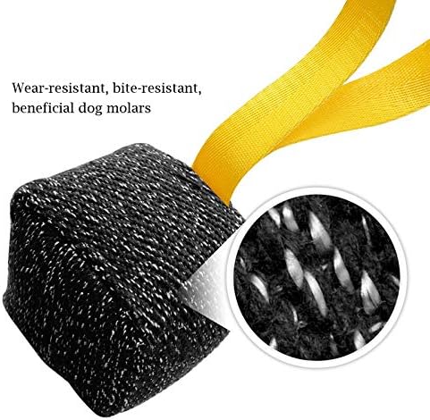 Dog Training Bite Pillow - Jute Tug Toy for Puppies | Safe Interactive Fetch Pad (3.54x3.54 inch, Black)