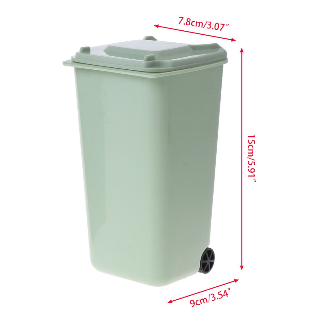 Wheelie Trash Can Pen Holder Storage Bin Desktop Organizer Garbage Bucket Trash Can Kitchen 13 Gallon