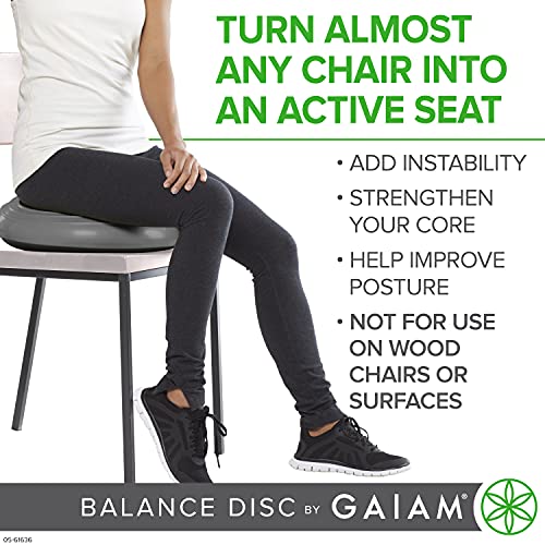 Gaiam Balance Disc Wobble Cushion Stability Core Trainer for Home or Office Desk Chair & Kids Classroom Sensory Wiggle Seat - Wasabi