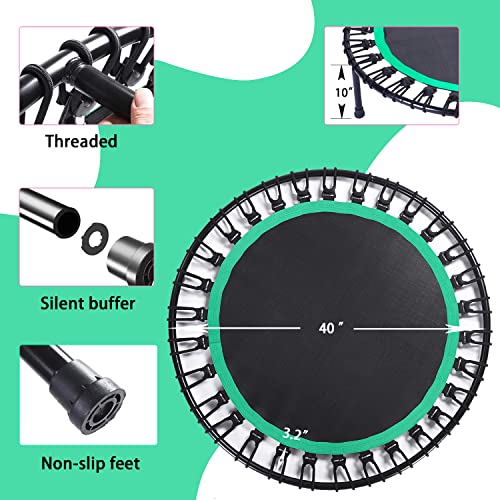 Rebounder Trampoline for Adults,40 inch Mini Trampoline, Bungee Rebounder Exercise Trampoline for Adults Fitness