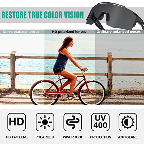 YUNBLL&KO Sports Sunglasses for Men Women, UV400 Polarized Baseball Fishing Running Cycling