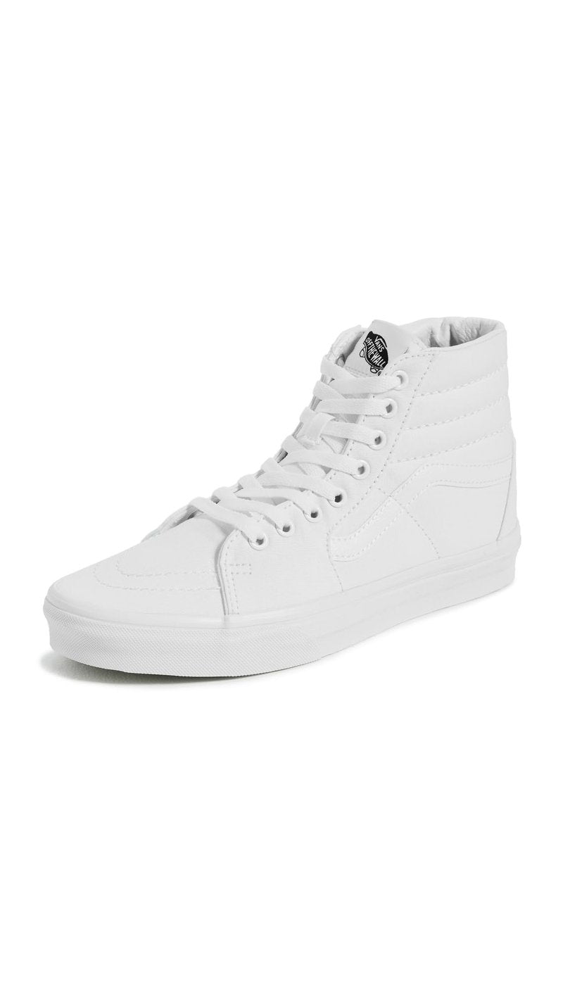 Vans Unisex Sk-8 High Top Sneakers, True White, 5 US Women/3.5 US Men