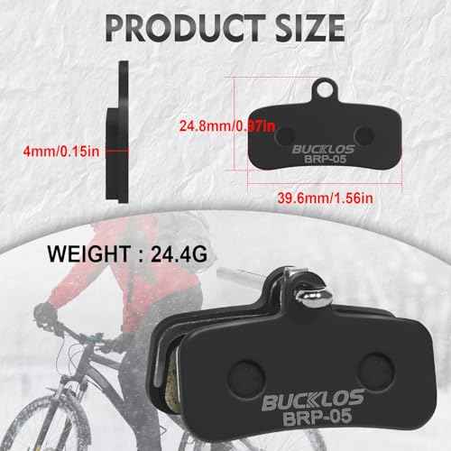 BUCKLOS Bike Disc Brake Pads - Bicycle Disk 4 Piston Pads for Shimano D02S D03S Saint Deore XT XTR SLX Zee/Tektro/TRP for Mountain Bike/Road Bike/Ebike/MTB