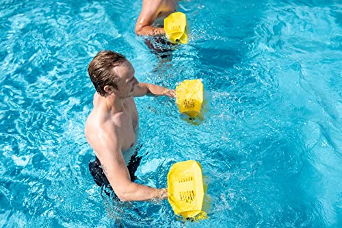 Hydro Tone - HYDRO-BELL Pool Exercise Dumbbells Pair | Water Weights | Functional Strength Training in the Pool | Quick Start Guide (Black)