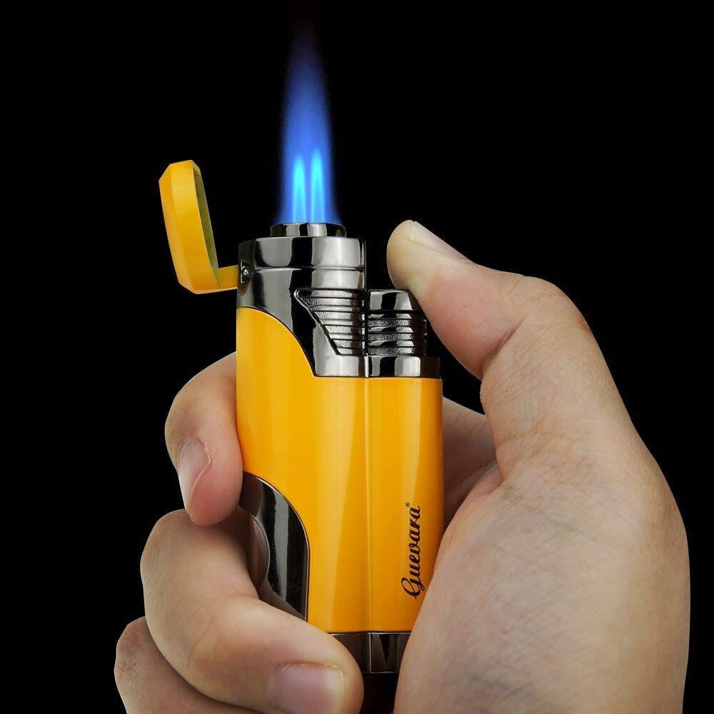 GUEVARA Butane Torch Lighter with Punch Windproof Double Jet Lighters