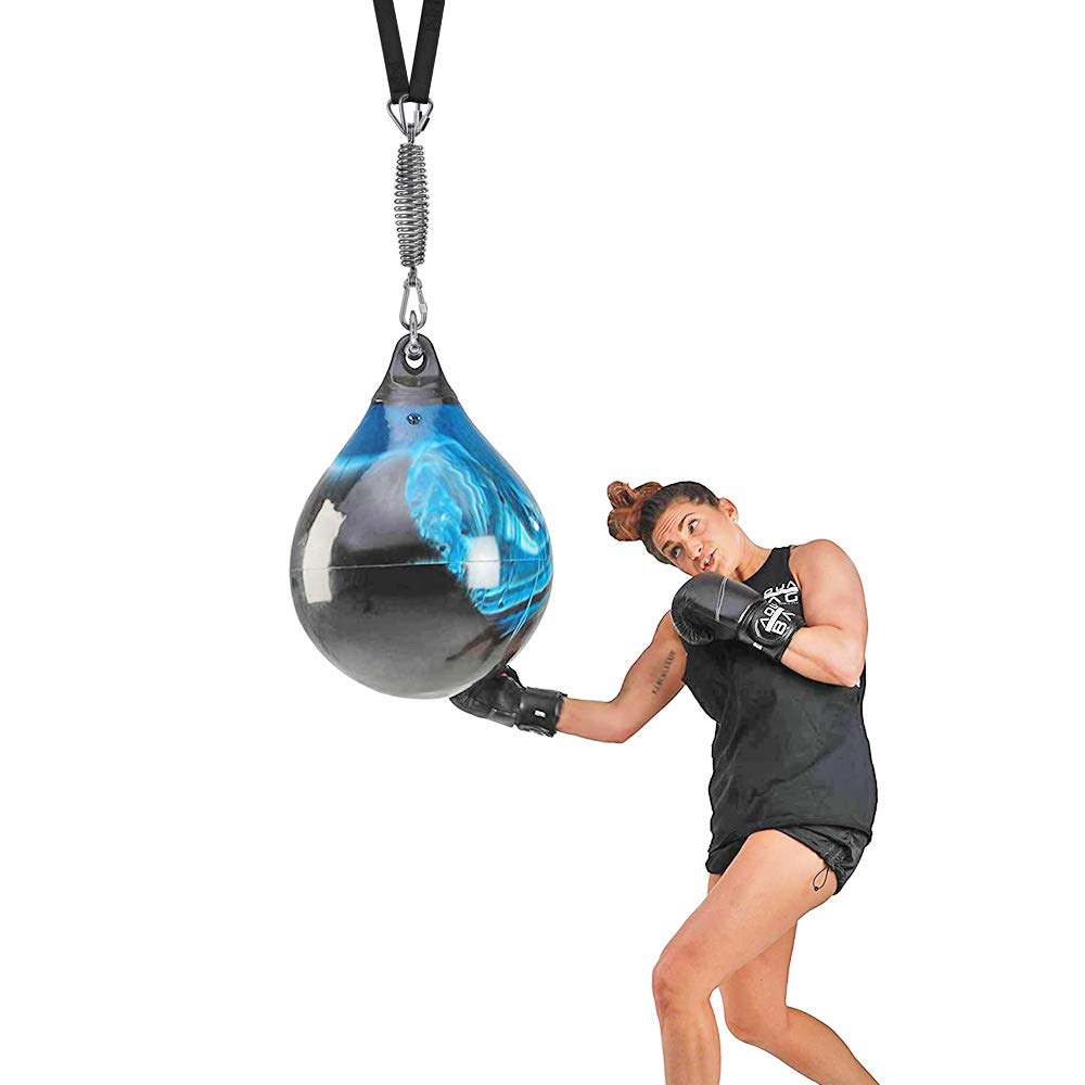 Dolibest Punching Bag Hangers Strap,Heavy Bag Hanger Strap with Spring and Carabiner for Home Gym Training Workout Fitness Conditioning Pull Ups and Dips Exercises Equipment （Black）