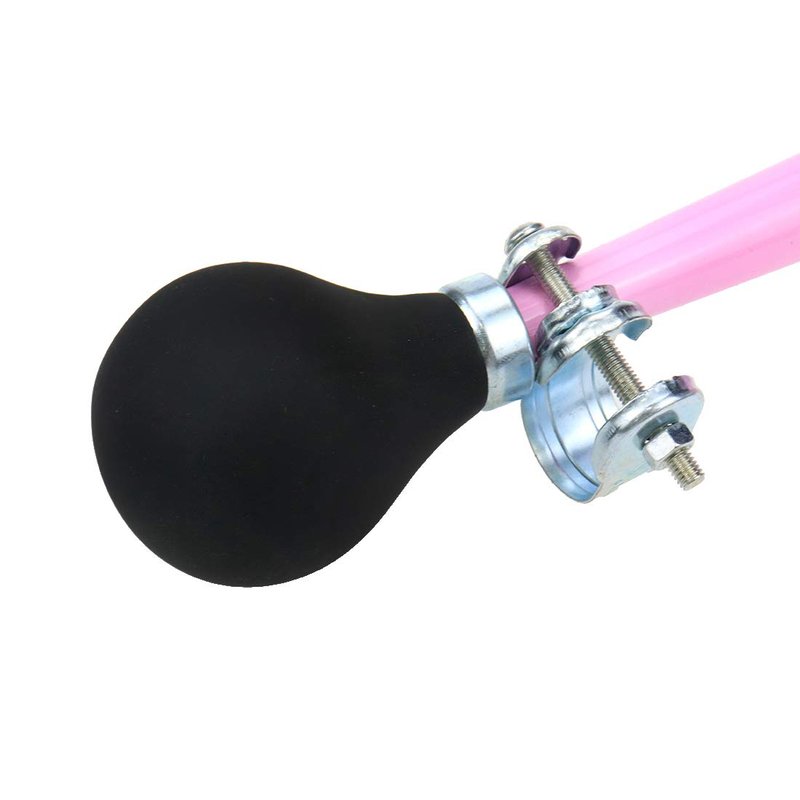 AUTUT Bike Bugle Horn Retro Clown Horn Metal Air Horn with Squeeze Bulb for Bicycle Golf Cart, Pink