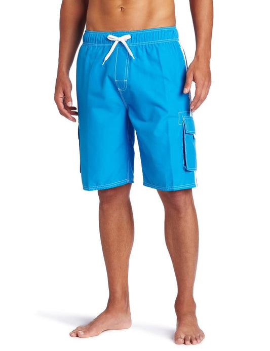 Kanu Surf Men's Barracuda Swim Trunks (Regular & Extended Sizes), Lake Blue, Small