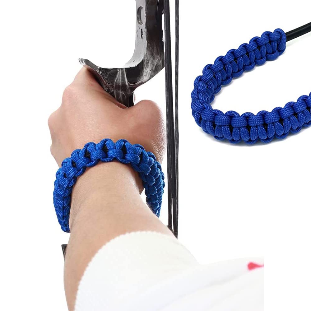 ZSHJGJR Archery Bow Wrist Sling Braided Archery Adjustable Bow Strap Wrist Sling For Compound Bow Hunting Shooting Accessories (blue)