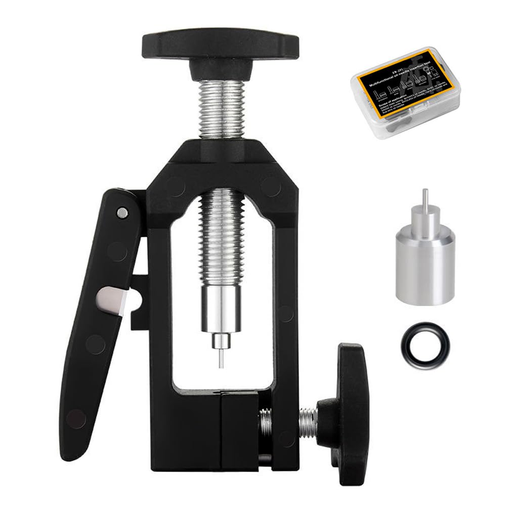 2 in 1 Lightweight Aluminum Alloy Hydraulic Hose Cutter & Needle Driver Insertion Tool for Bicycle Brake Repair, MTB Road Bike Oil Line Cutting and Fitting Installation