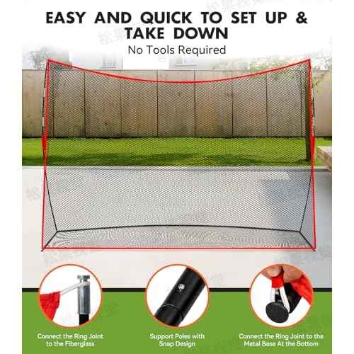 Golf Net: 10x7ft Heavy Duty Golf Practice Net for Indoor/Outdoor Training, Portable Golf Hitting Net with Carry Bag, Ideal Golf Training Aid for Golfers Backyard Driving Chipping Swing (Standard)