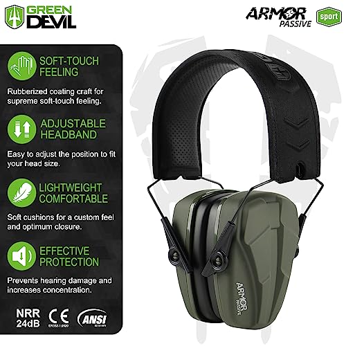 GREEN DEVIL Noise Reduction Hearing Protection Ear muffs Passive Safety Earmuffs Slim Headphones For Shooting Gun Range