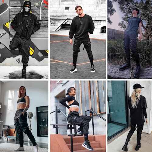 Aelfric Eden Mens Jogger Pants Japanese Cargo Sweatpants Tactical Pant Multi-Pockets Techwear Hip Hop Streetwear