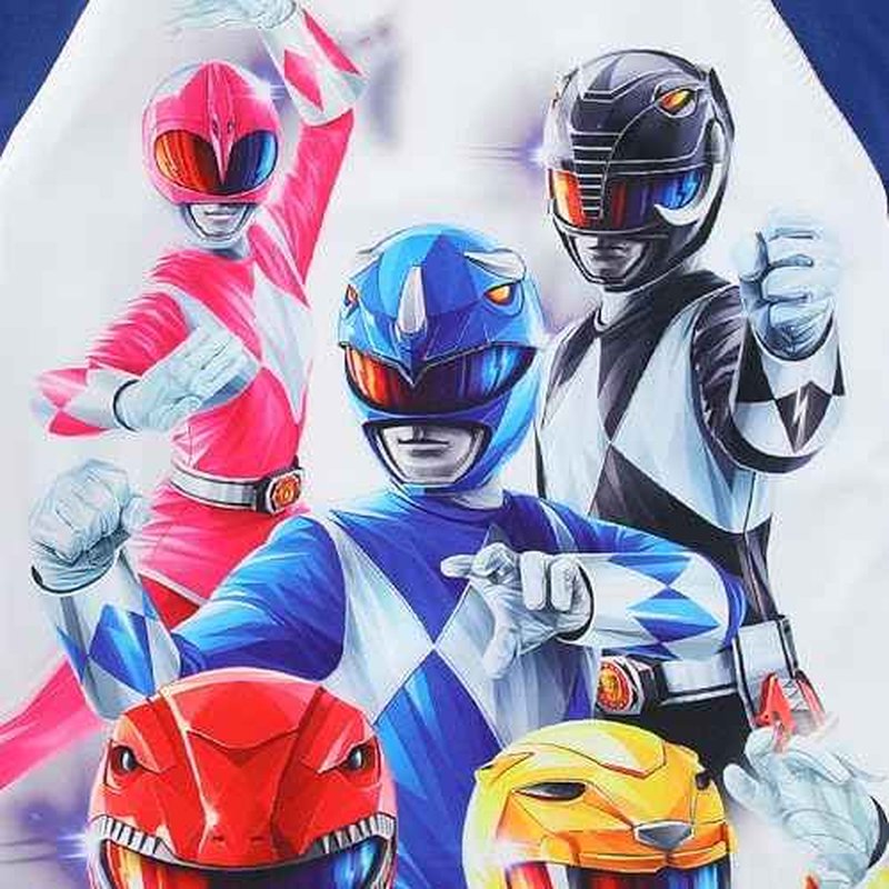 Power Rangers Boys UPF 50+ Rash Guard and Swim Trunks for Big Kids