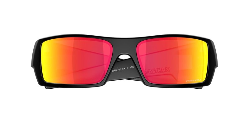 Oakley Gascan OO9014 Rectangular Sunglasses (Matte Black, Prizm Ruby)
