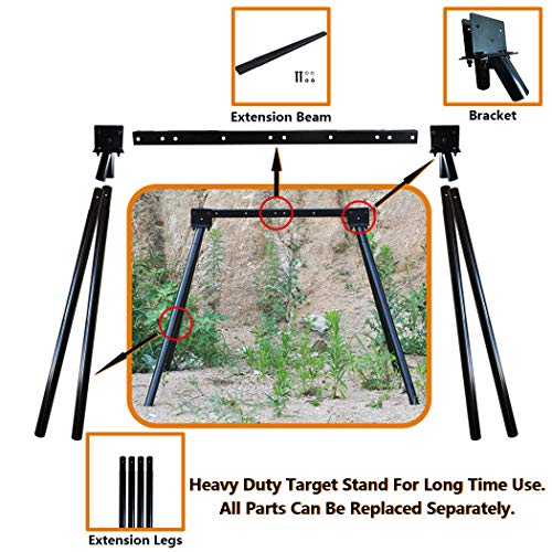 Highwild Steel Target Stand AR500 Shooting Target System (1 Stand, 2 Mounting Kits & 4"+ 6" Gongs)