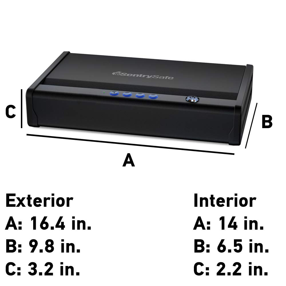 SentrySafe Gun Safe with Interior Light Stores Two Handguns, and a Digital Keypad offers Quick Access to Firearm Storage, Bolt Down Kit, QAP2EL