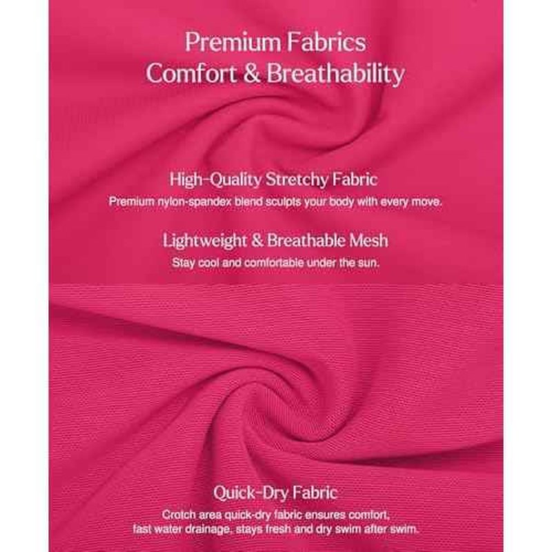 Popilush One Piece Swim Dress Tummy Control Swimsuits for Women Ruched Shapewear Split Bathing Suit