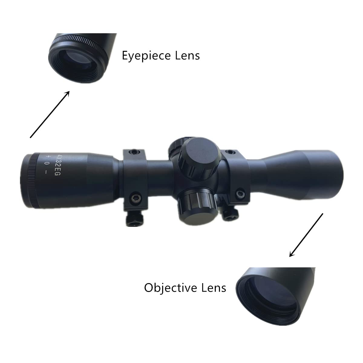 NyLeabon 4x32 Crossbow Scope, Red and Green Illuminated Scope, Glass Etched Reticle Scope, Compact Aiming Sight
