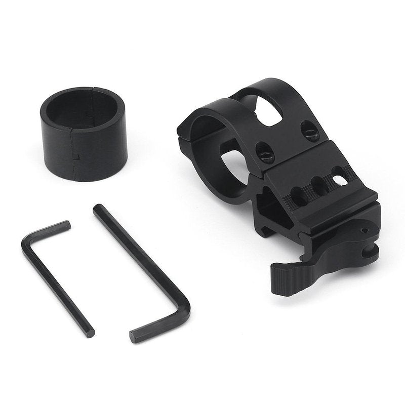 ALONEFIRE Weapon Light Mount Offset Picatinny Flashlight Mount Rail Mount Scope Mount LED Torch Black for Sports Outdoors Fitness Hunting Fishing Shooting Airsoft Guns Accessories Sights Optics Scope