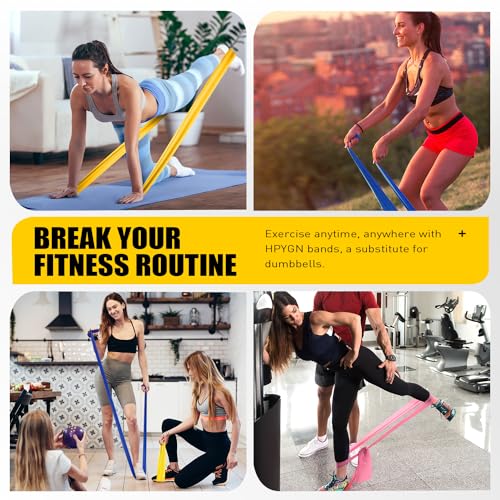 HPYGN Exercise Band, 5.9ft Resistance Bands Fitness for Home Gym, Long Stretch Bands for Workout, Strength Training, Yoga, Pilates, Physical Therapy