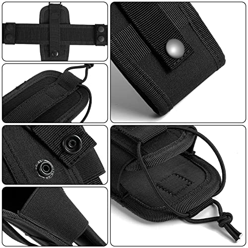 Tactical Radio Holder Radio Holster Molle Radio Pouch Universal Radio Case Military Heavy Duty Radio Bag for Police Firefighter Two Ways Walkie Talkies Vest (Black-small)