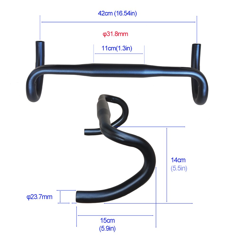 UPANBIKE Fixed Gear Bike Road Bicycle Drop Bar Bent Handlebar Aluminum Alloy 25.4mm 31.8mm