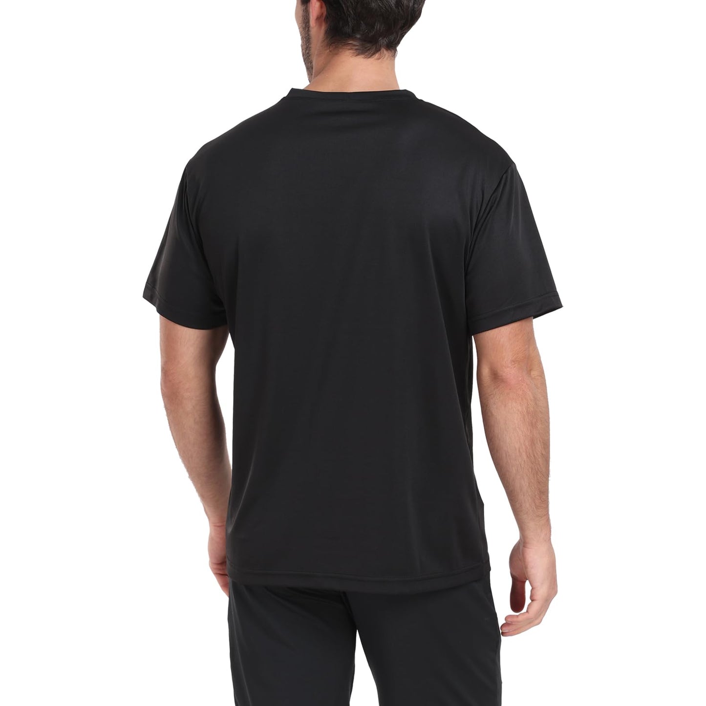 HovSiyla 5 Pack Workout Shirts for Men Athletic Running Gym Quick Dry Short Sleeve Performance Moisture Wicking T Shirt-Black-L