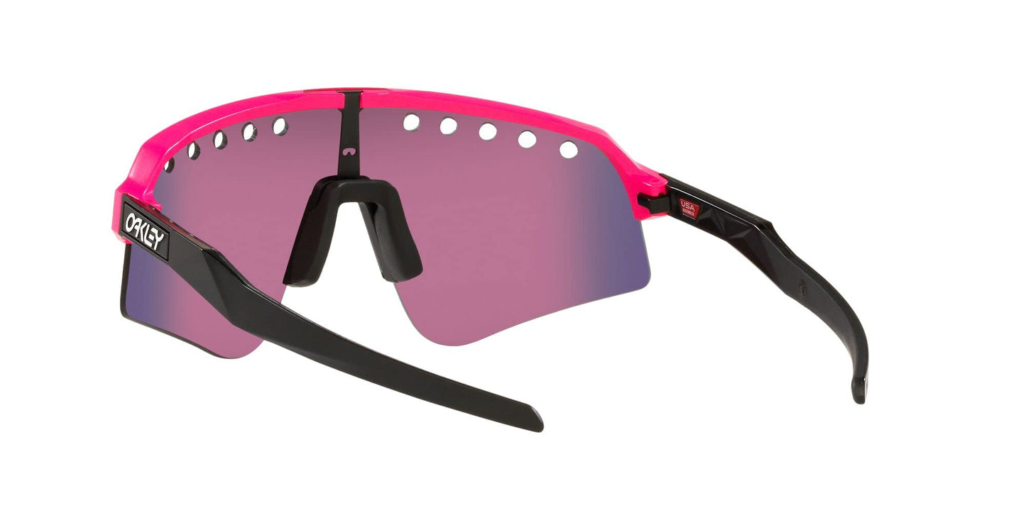 Oakley Men's Oo9465 Sutro Lite Sweep Rectangular Sunglasses, Pink/Prizm Road, 39 mm