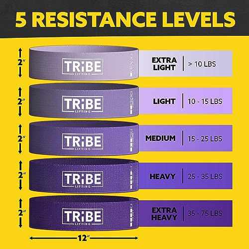 Fabric Resistance Bands for Working Out - Booty Bands for Women and Men - Exercise Bands Resistance Bands Set - Workout Bands Resistance Bands for Legs - Fitness Bands (Purple)