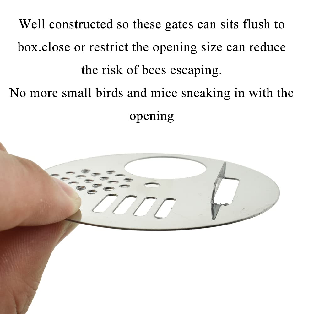 Acoeitl 5Pcs Bee Hive Entrance Disc 2.64In Diameter Stainless Steel Entrance Gates Beekeeping Tool Equipment for Beekeepers Nuc Box Entrance Reducer Round Beehive Nest Door for Swarm Trap Hive Trap