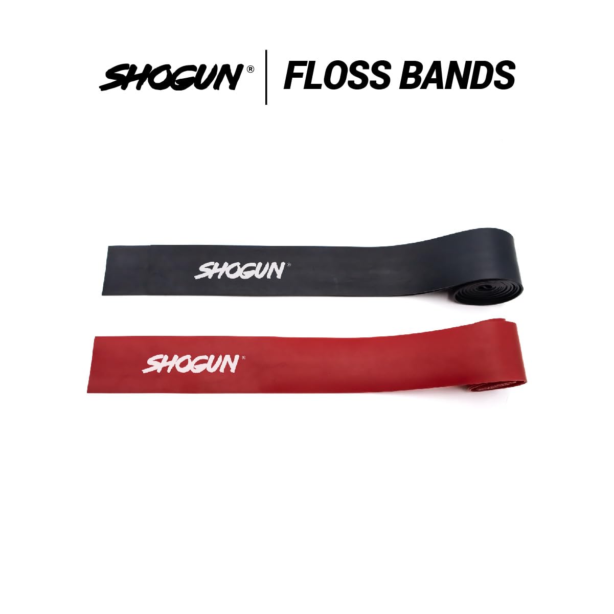 Shogun Floss Bands - 2 Pack Compression/Flossing Bands for Fitness, Muscle Recovery, Joint/Knee Pain - Exercise Wraps for Muscle Compression, Pain Relief, Accelerate Recovery & Promote Flexibility