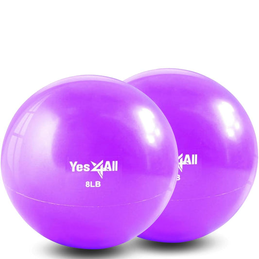 Yes4All Soft Weighted Toning Ball Smooth, 8lb Pair (8lb x2) - Purple