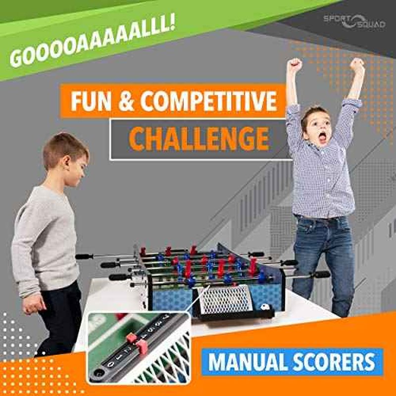 Sport Squad Foosball Table - Soccer Table - Wood Foosball Table for Kids & Adults - Bar Game Table, Game Room for Home - Easy Assembly, Built Tough for High Volume Play