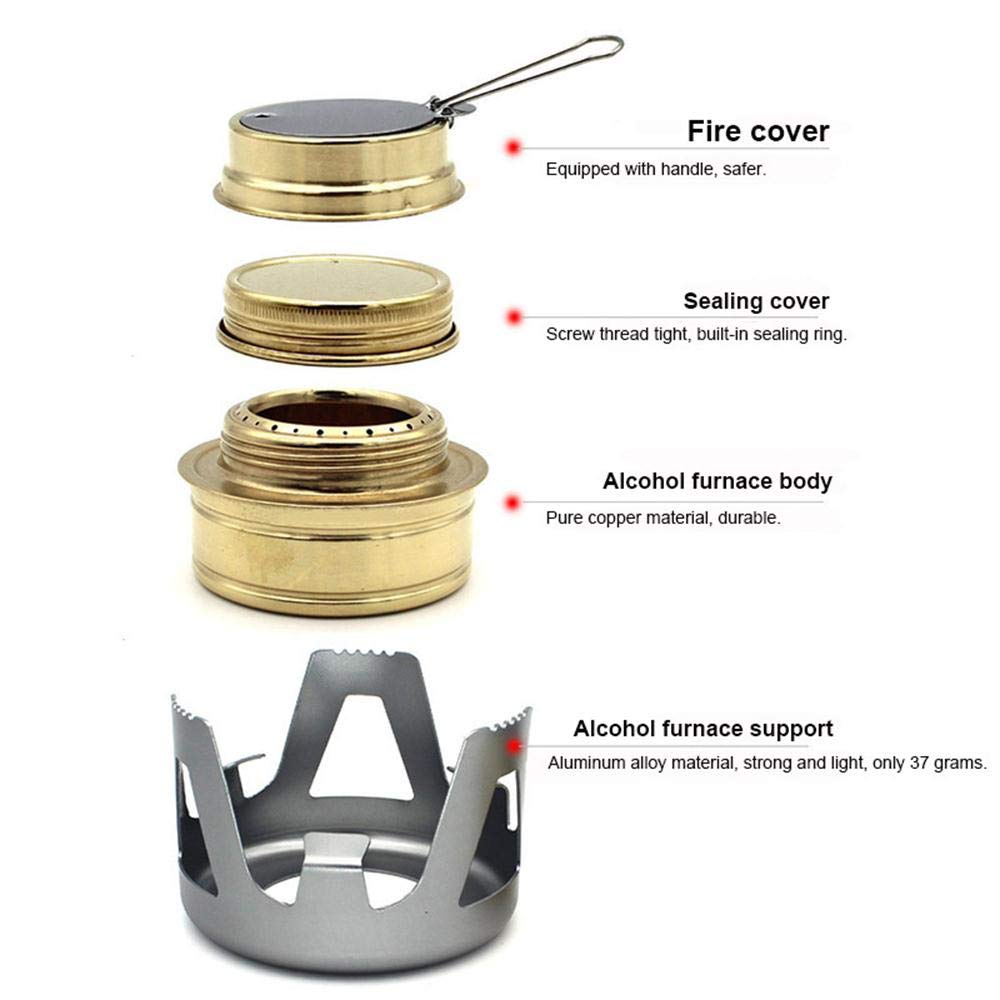 Keweis Portable Outdoor Mini Alcohol Stove Burner Ultralight Camping Cookware Set for Outdoor Camping, Hiking, Backpacking, Picnic