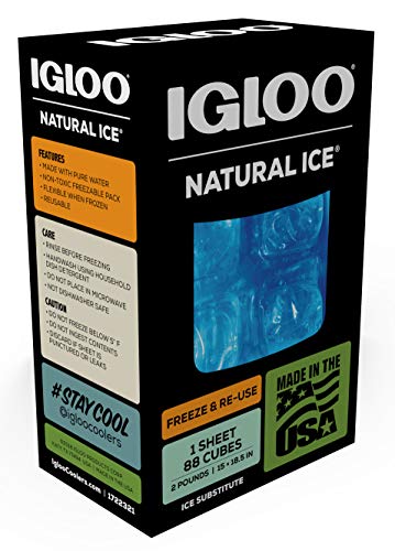 Igloo Maxcold Natural Ice Sheet 88 Cube, 15 x 18.5 Inches, Blue