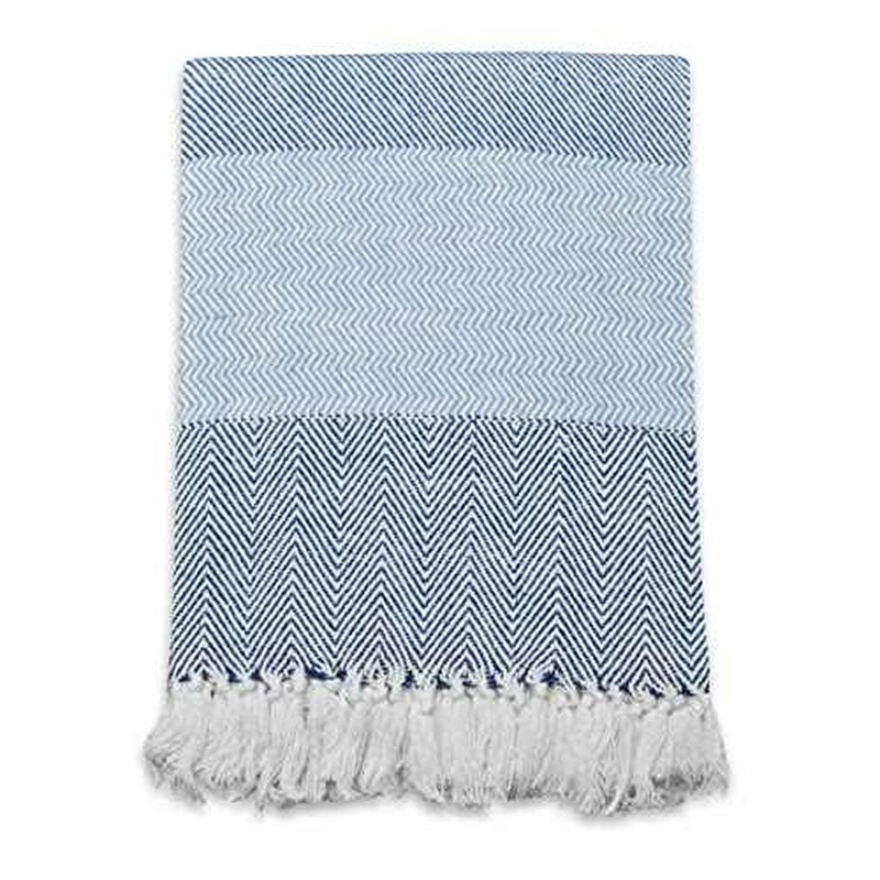 DII Diamond Stitch Woven Throw, Organic Modern, 50 x 60, Aqua