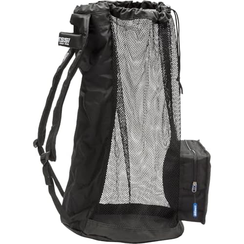 Cressi Heavy Duty Mesh Backpack 85 liters Capacity for Snorkeling, Water Sport Gear | Utila: designed in Italy, Black, One Size (UB937000)