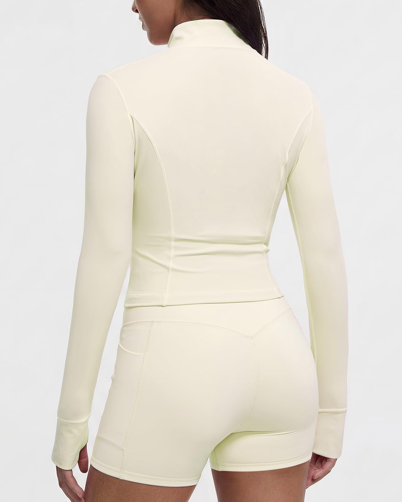 SUUKSESS Women Golden Full Zip Up Workout Cropped Jackets Lightweight Athletic Yoga Tops