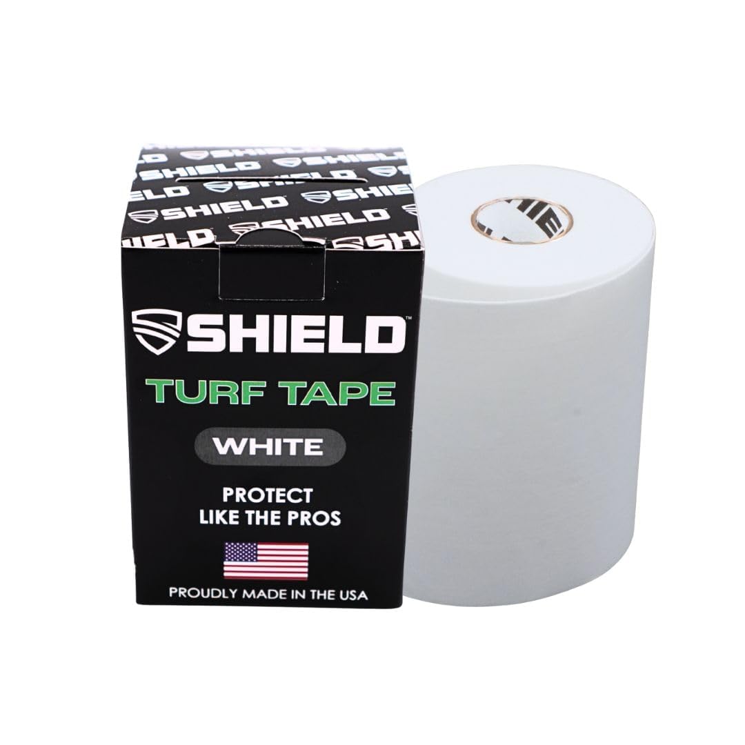 SHIELD USA Made Turf Tape Pro Football Arm Tape, 4-Way Stretch, Extra Wide, Waterproof, White