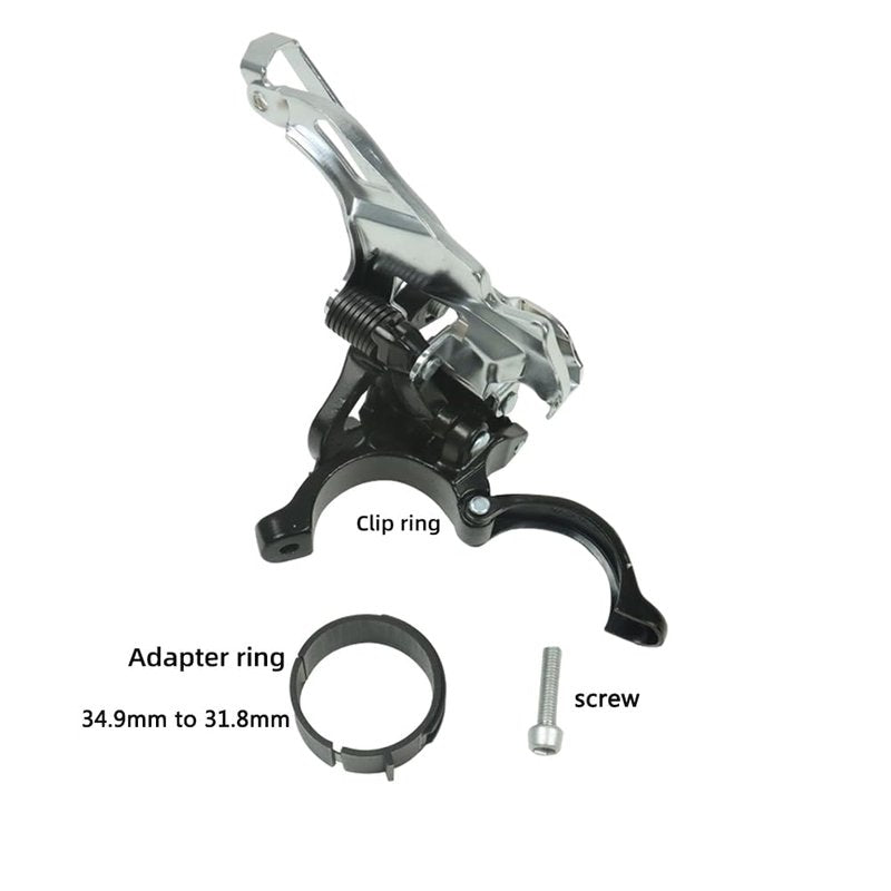CYSKY Mountain Bike Front Dearilleur 3 Speed, Compatible with Top or Bottom Routing, Support 31.8mm/34.9mm Seat Tube Diameters for MTB Mountain Bicycle