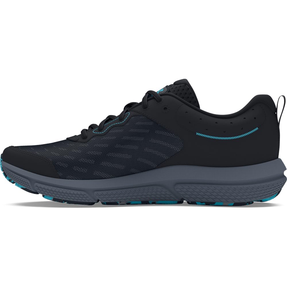Under Armour Men's Charged Assert 10, (003) Black/Black/Blue Surf, 7.5, US