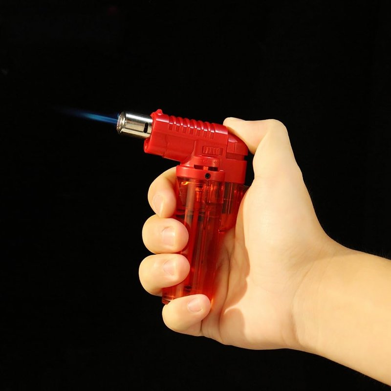 10 Pack Butane Torch Lighter, Mini Refillable Windproof Jet Flame Lighters (Fuel Not Included) Color Mixing