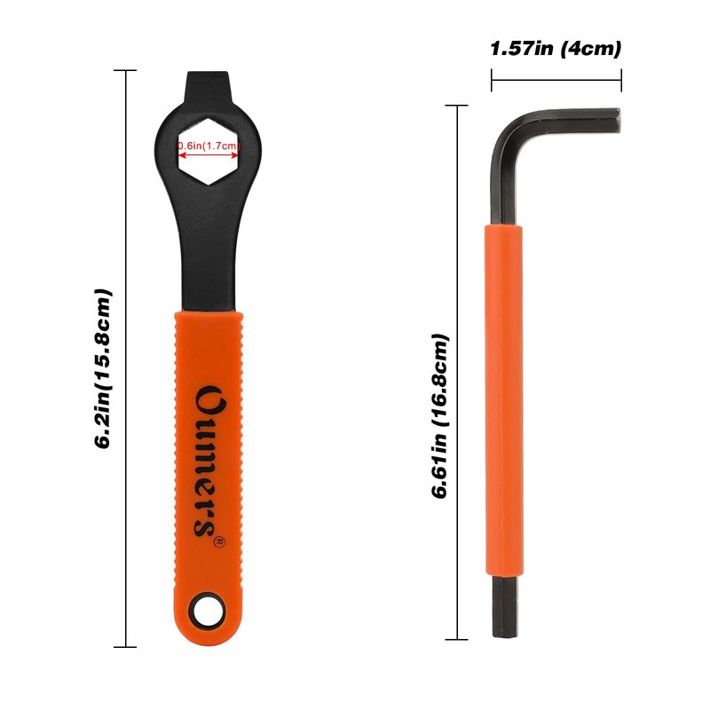 Oumers Crank Puller Bike Tool, Bike Crank Extractor + Bike Bottom Bracket Remover + 16mm Spanner Wrench + Hexagonal Wrench for Removing