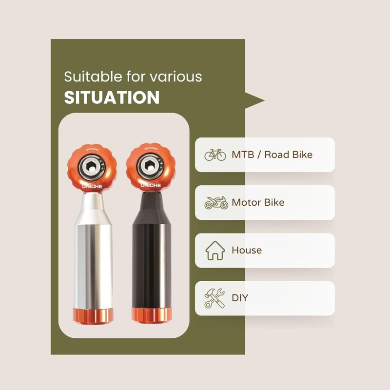 UNICHE Stepless Bike Tool Kit with Finger Ratchet, 12 in 1 Bike Multitool, Portable and Compact Bicycle Repair Kit, Maintenance Tool For Bike, Motorcycle, Home, and DIY (Silver)