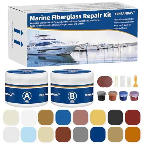 Fiberglass Boat Repair Kit (Color Match), Gel Coat Repair Kit for Boats, Marine Fiberglass Repair Kit for Boats, Epoxy Filler for Boats, Fiberglass Repair Kit Fix Holes Chips Pits Cracks