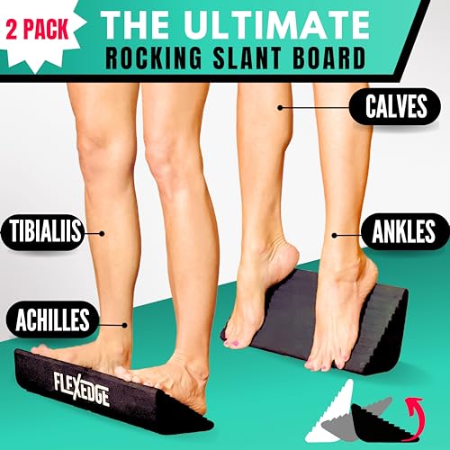 Calf Stretcher Slant Board and Squat Wedge 2PK | Physical Therapy Equipment Leg Stretcher and Fascia Stretcher for Achilles Tendonitis Relief, Shin Splint Relief | Slant Board for Calf Stretching