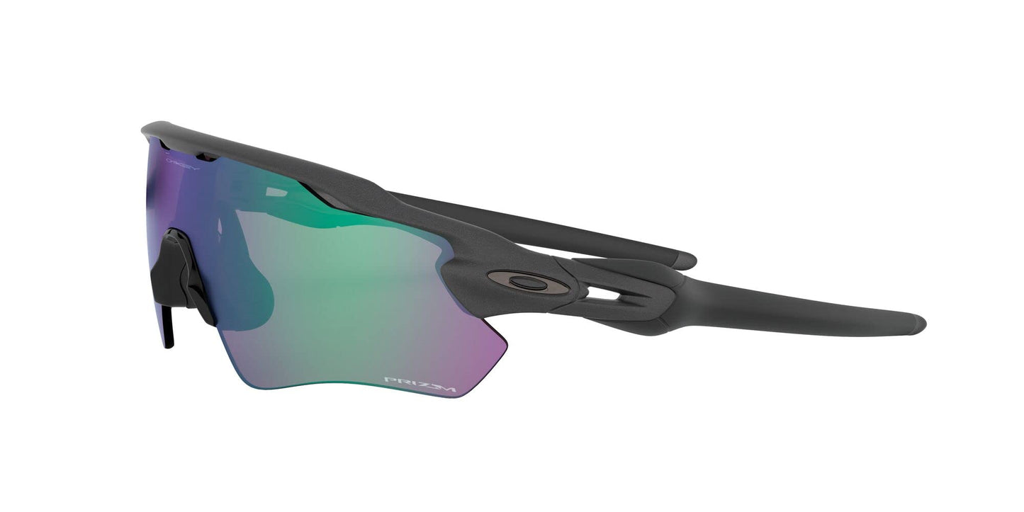 Oakley Men's OO9208 Radar EV Path Rectangular Sunglasses, Steel/Prizm Road Jade, 38 mm