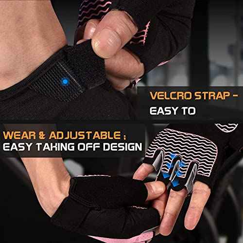 Sunnex Gym Gloves - Fingerless, Breathable Workout Gloves for Weightlifting, Cycling & More